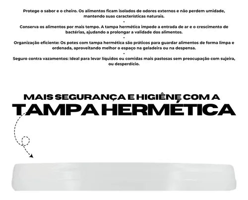 Kit 10 Balde 3,2l Transparente Hermético Atóxico Alimentício