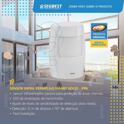 2 Sensor Presença Movimento Ivp Alarme Smart Solid Ppa C Fio