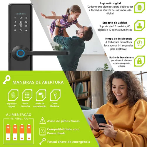Fechadura Digital Eletronica Biometrica Inteligente Touxh