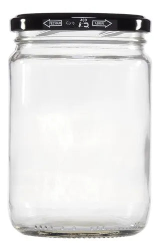 15 Potes Berlim 600 Ml Com Tampa Preta + Lacre
