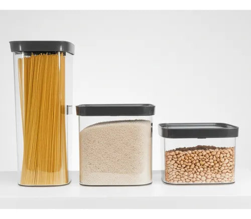Kit 3 Potes Hermeticos Arroz 4l Feijão 2,5l E Macarrão 2l.