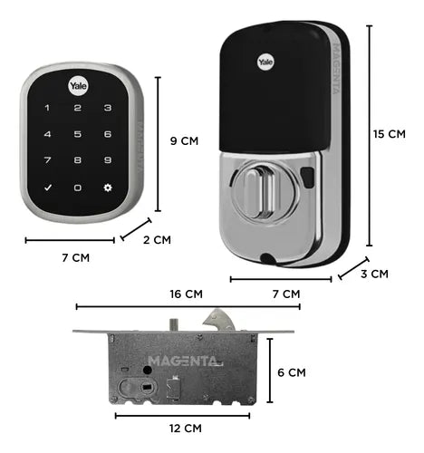 Fechadura Eletronica Yale Yrd256 Bp Para Porta De Correr Prata/preto