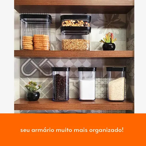 Kit 12 Potes Herméticos Para Mantimentos De Acrilico