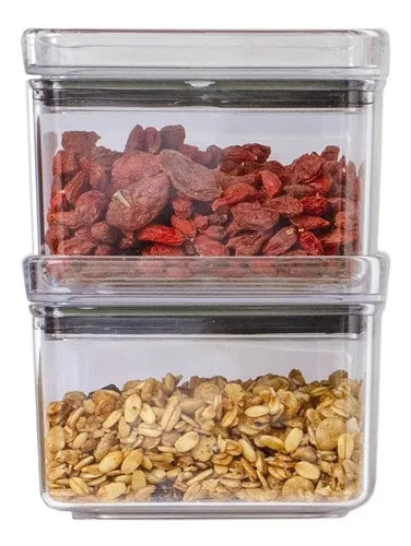 Pote Hermético Lumini Quadrado Alimentos Empilhável 480ml Cor Transparente