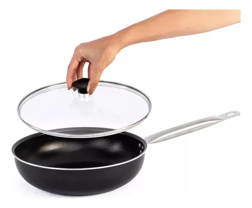 Frigideira Funda Antiaderente Tramontina 28cm P/ Forno Cor Preto