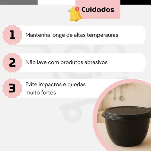 Jogo De 10 Potes Bowl Redondo Vasilhas Tapoer Marmita 750ml