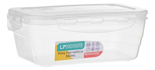 Kit 10 Pote Marmita Fitness Reutilizável 500ml Trava Freezer