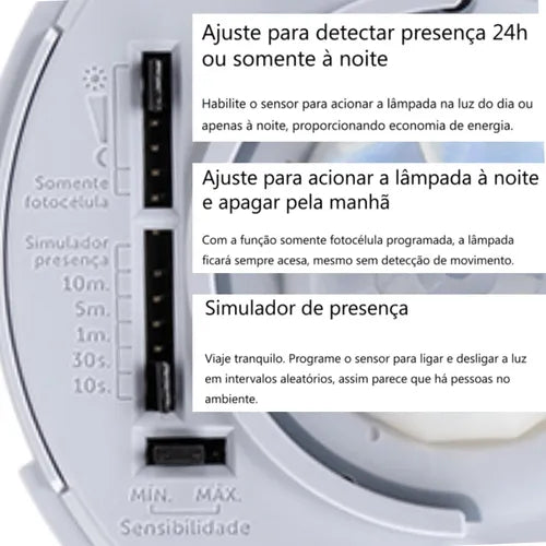 Sensor De Presença Iluminação Lampada Teto Intelbras Espi360