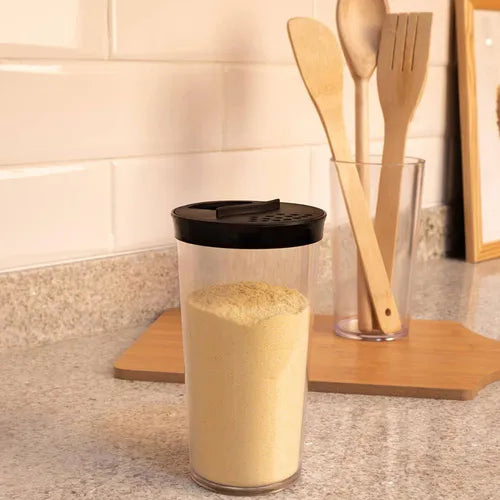 Pote Para Alimentos Hermético Uz Utilidades Slim 500ml Preto - Kit Com 6 Unidades