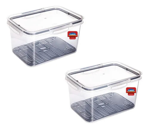 Pote Hermetico Plástico Porta Frutas Frios 4l