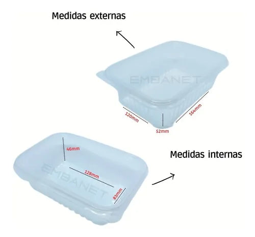 Embalagem Descartável Marmita Freezer Micro Ondas 500ml 48u