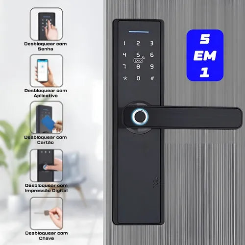 Fechadura Eletrônica Digital Bbg Smart Lock Preta Biometria