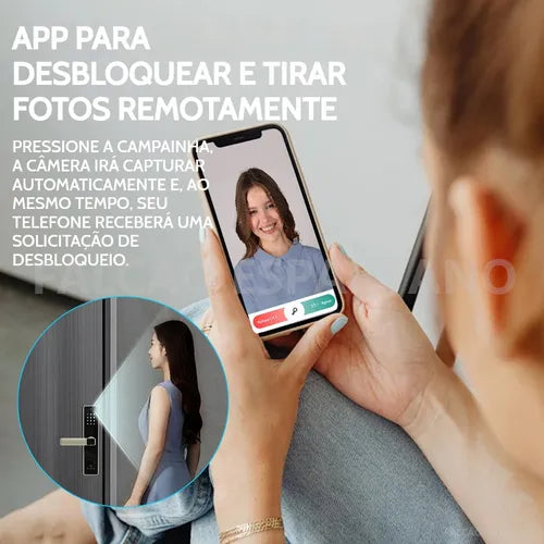 Fechadura Digital Biométrica Smart Com Câmera E App Wifi