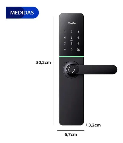 Fechadura Digital Com Biometria H30 Black Agl