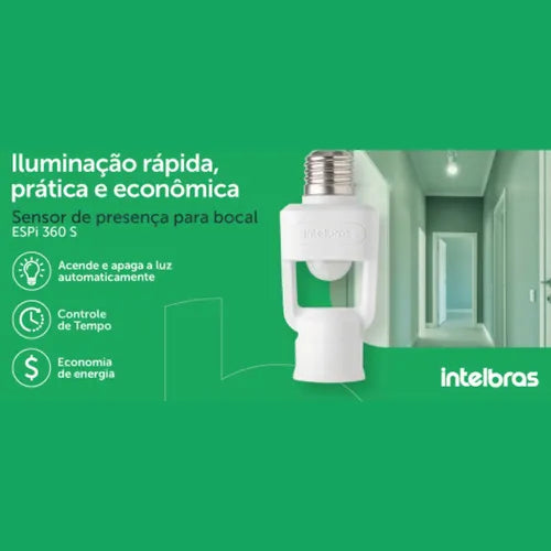 Sensor De Presença Lâmpada P/iluminação Fotocélula Bocal E27