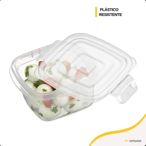 Pote Quadrado Com Travas Marmita Grande 3,7l Transparente