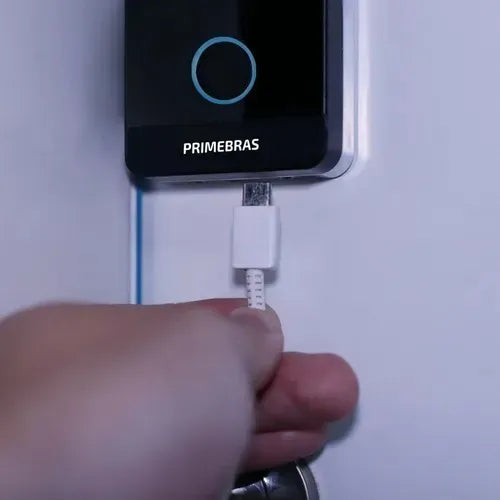 Fechadura Digital Biométrica Primebras Madeira Eletronica 4 Pilhas Aa