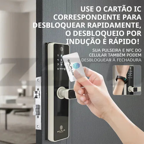 Fechadura Eletronica Digital Biométrica Câmera E Wifi Tuya