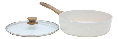 Frigideira Funda Style Cook Cerâmica Alumínio com Indução 28cm 4,5L Mármol 10255 Mimo Style