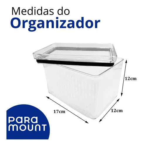 Kit 2 Pote Porta Tudo Fresh Hermético 1800ml Lumini Acrílico