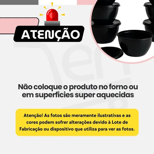 Jogo De 10 Potes Bowl Redondo Vasilhas Tapoer Marmita 750ml