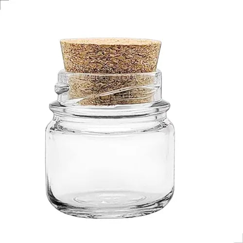 40 Mini Pote De Vidro 40ml Para Velas Doces Tampa De Rolha Cor Transparente