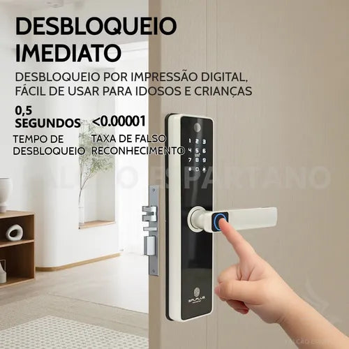 Fechadura Digital Biométrica Smart Com Câmera E Tuya App