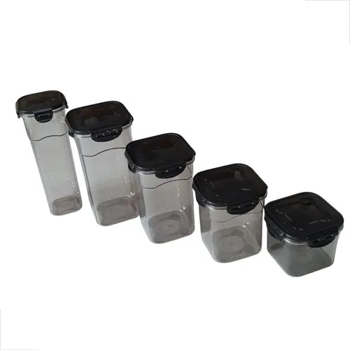Kit 5 Potes Hermeticos Porta Mantimentos Organizador Cozinha