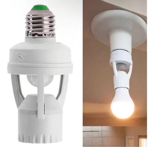 Sensor De Presença Para Lâmpada Soquete E27 Com Fotocélula