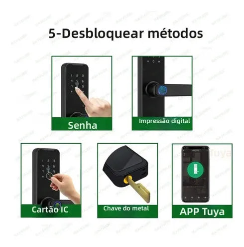 Fechadura Digital Eletrônica Biométrica Card Senha App Tuya