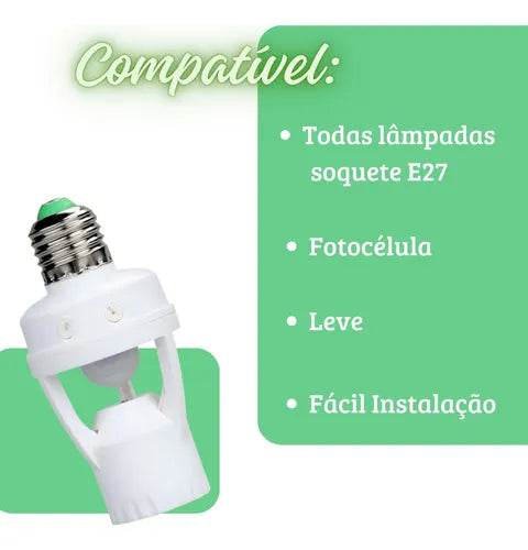 Kit 2 Sensor De Presença Lâmpada Movimento Soquete E27