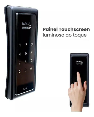 Fechadura Digital Eletrônica Smart Lock Sl140 Preto Papaiz