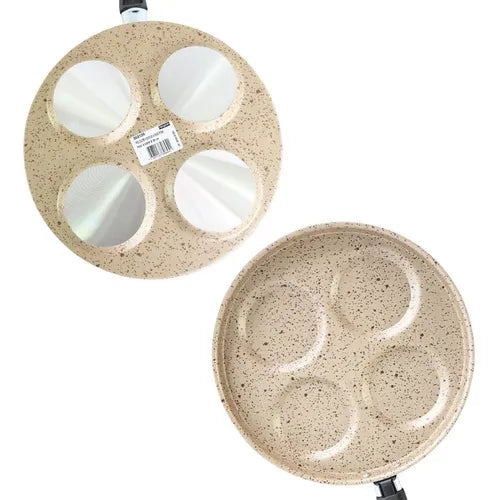 Frigideira 4 Em 1 Multiuso Com Divisórias Antiaderente Grill Cor Bege Stone