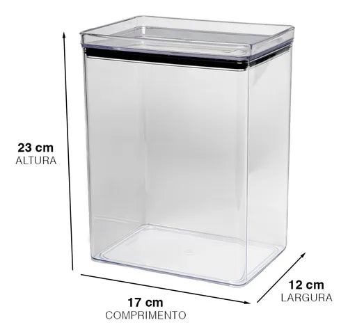 Pote Organizador Hermético Grande 4.200 Ml Para Arroz Mant.