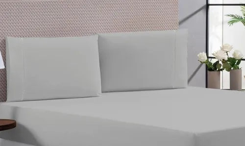 Jogo De Lençol Para Cama Casal Super King Size 400 Fios Cor Azul-marinho Desenho Do Tecido Liso Detalhe Ponto Palito