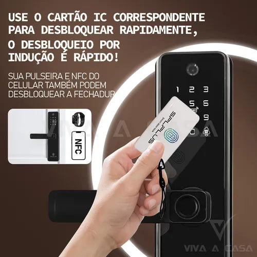 Fechadura Eletrônica Biométrica Inteligente Tuya Com Câmera