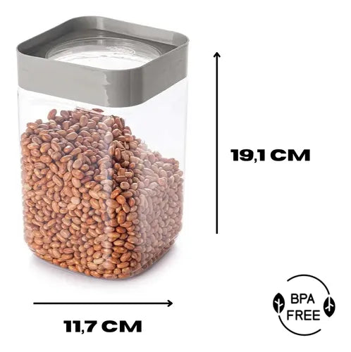 Kit 3 Potes Empilháveis P/ Armazenamento Porta Alimentos