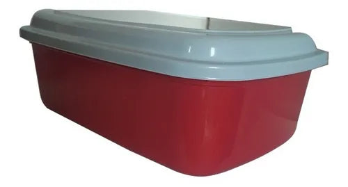 Kit 10 Potes De Mantimentos Vasilhas Plásticas Retangular Cor Vermelho