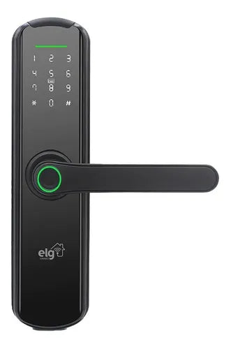 Fechadura Digital Biométrica Inteligente ELG SHFB700, Wi-Fi, Abertura por Biometria, Senha, Cartão de Proximidade, Aplicativo ou Chave de Emergência, Preto