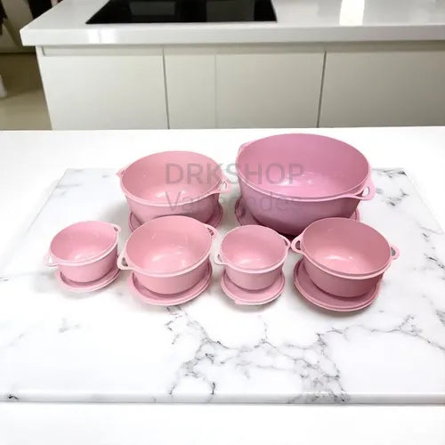 Kit 6 Potes Plastico Redondos Bowl Livre Bpa
