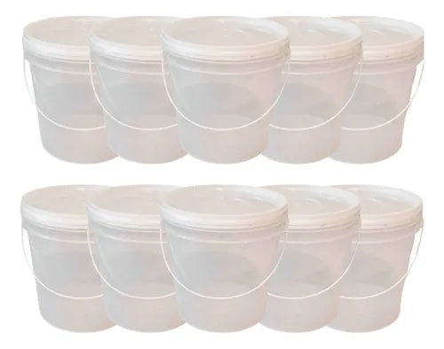 Kit 10 Balde 2,2l Transparente Hermético Atóxico Alimentício