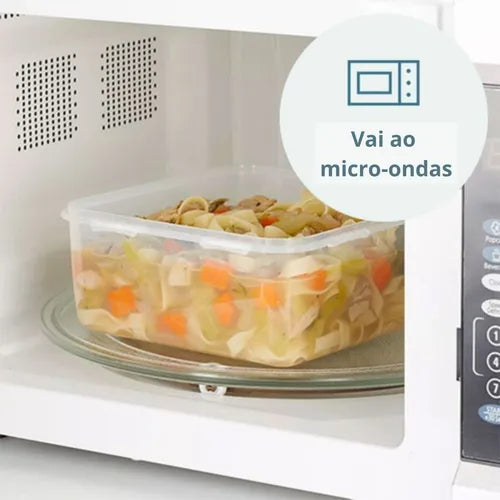 Kit 3 Potes Herméticos Cozinha Retangular Lock&lock 1100 Ml