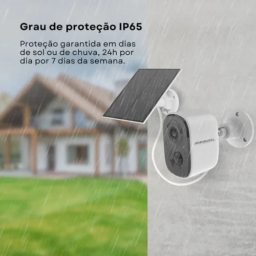 Câmera Inteligente Wifi Novadigital Externa Bateria Solar HD Nuvem IA IP Alexa APP Exclusivo Vico Home