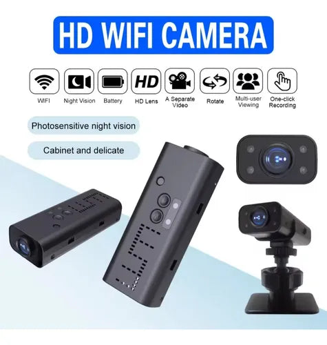 Mini Camera Transmissão Tempo Real Wifi-ip Filma No Escuro