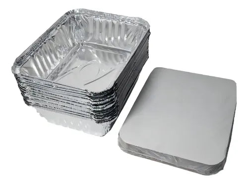 Marmitex Aluminio Retangular 220ml Marmitinha C/100 Unidades Cor Alumínio
