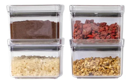 Pote Hermético Lumini Quadrado Alimentos Empilhável 480ml Cor Transparente