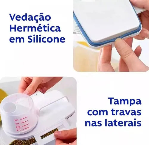 Dispenser 2 Litros Pote Hermetico Com Tampa Mantimentos Cor Transparente