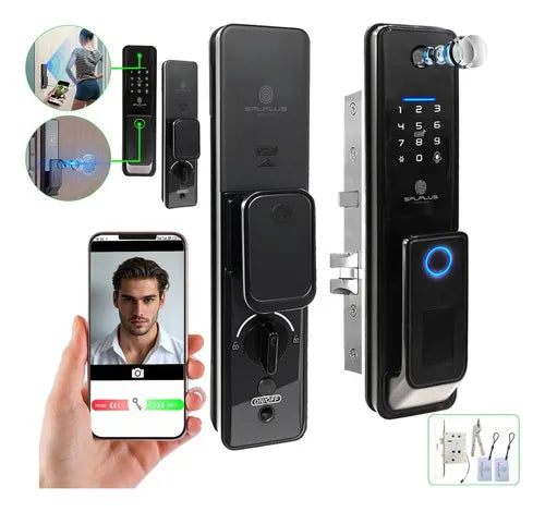 Fechadura Eletronica Biometria Com Câmera Wifi Facial App