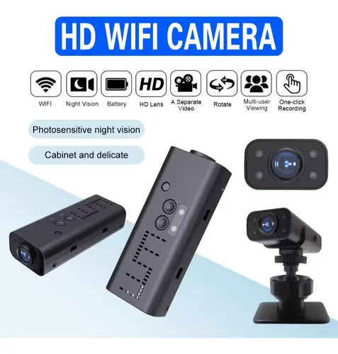 Mini Camera Transmissão Tempo Real Wifi-ip Filma No Escuro