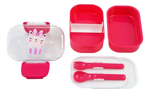 Pote P/ Lanche De 2 Andares Infantil Bebê 400ml Cor Pote Para Lancheira Pink